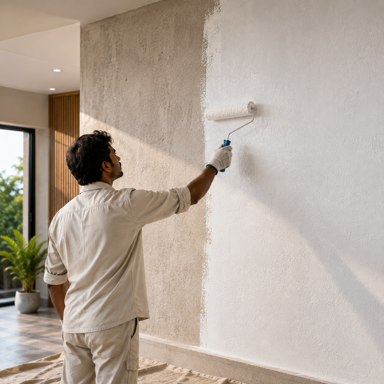 24M Primer applied on interior wall surface